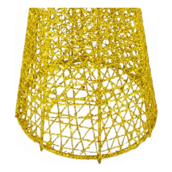 Pino Alambre Cono Navideño Decoración Adorno Navidad 40cm Dorado