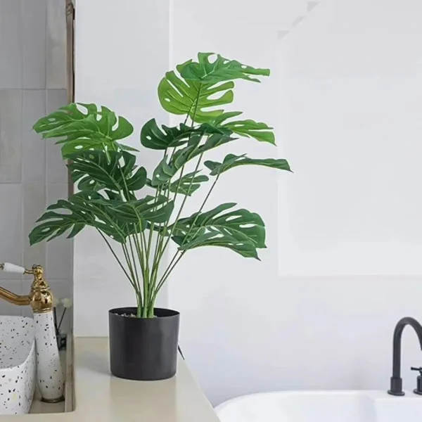 Planta Artificial Con Maceta Monstera 70cm Decoración Hogar Verde