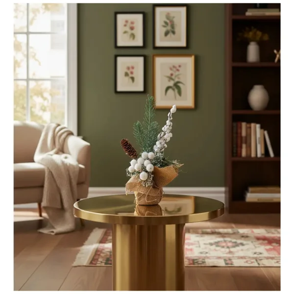 Arbol De Navidad Mini Pino Navideño De Mesa Decorado 26cm Verde Mini Pino Navideño