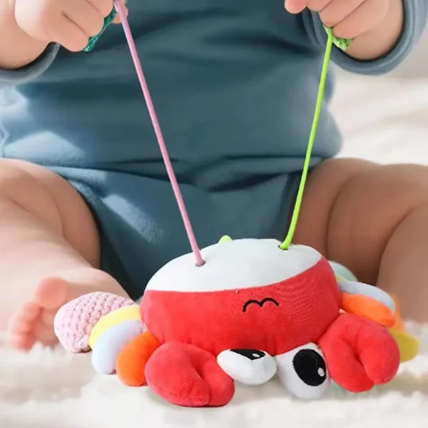 Juguete Colgante Cochecito Bebe Cangrejo Sonajero Sensorial Rojo
