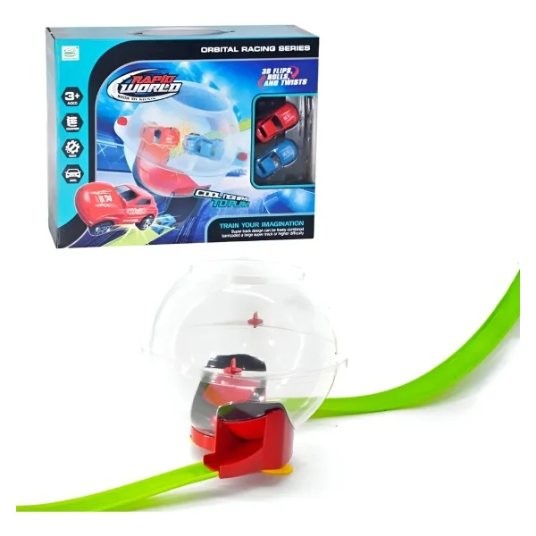 Pista De Autos Vuelta 360 Grados Loop Para Armar Rojo