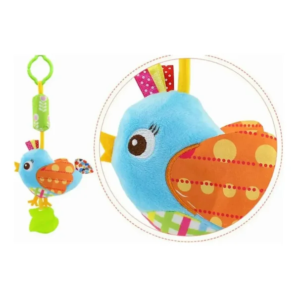 Sonajero Peluche Sensorial Colgante Bebé Cascabel Y Mordedor Multicolor
