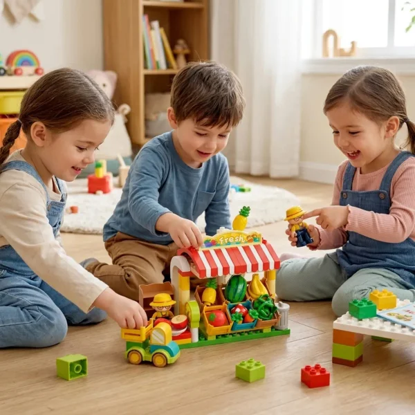 Set Bloques Construcción Juguete Mercado 100 Piezas Puzzle 100