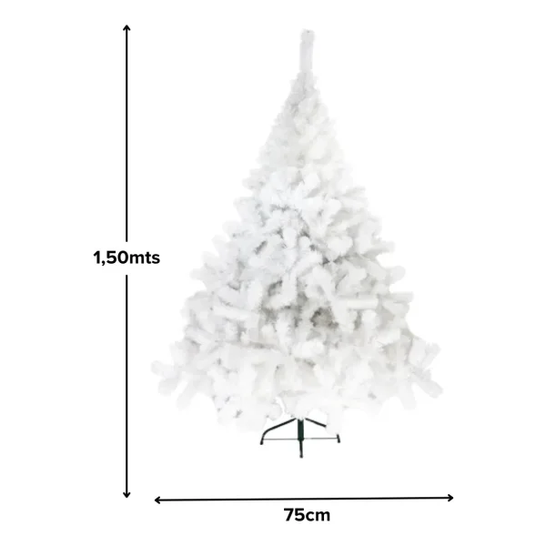 Arbol De Navidad Blanco Montañes Deluxe 1,50mts