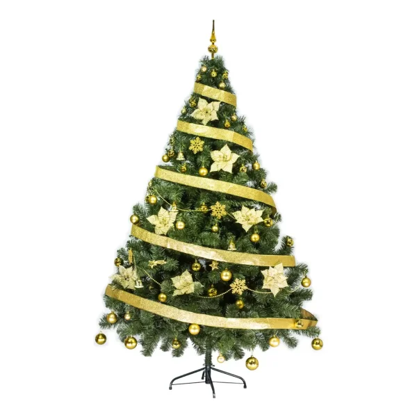 Arbol Navidad Tronador 2,10m + Kit 60 Oro Black Friday Verde