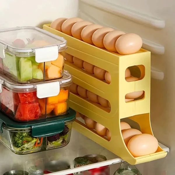 Huevera Organizador Deslizante 30 Huevos Heladera Cocina Gris Oscuro
