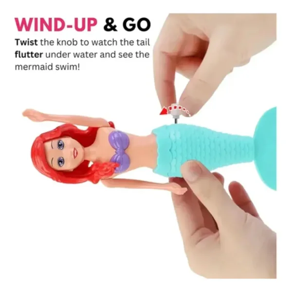 Juguete Para Bañera Muñeca Sirena A Cuerda Pileta Tina Mermaid Turquesa