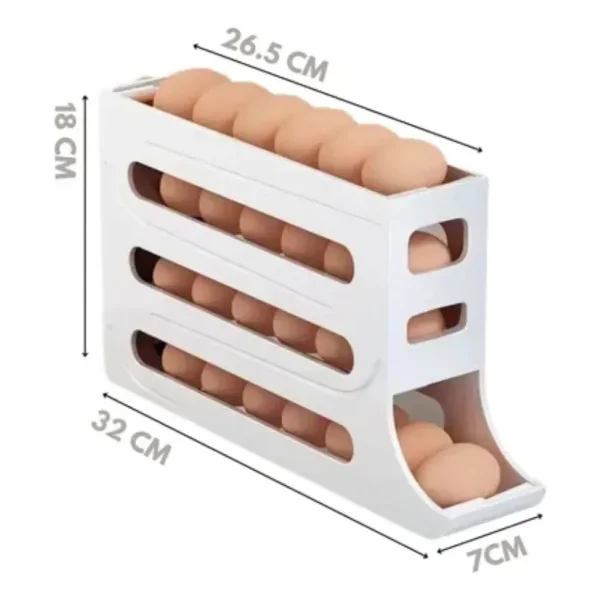 Huevera Organizador Deslizante 30 Huevos Heladera Cocina Gris Oscuro