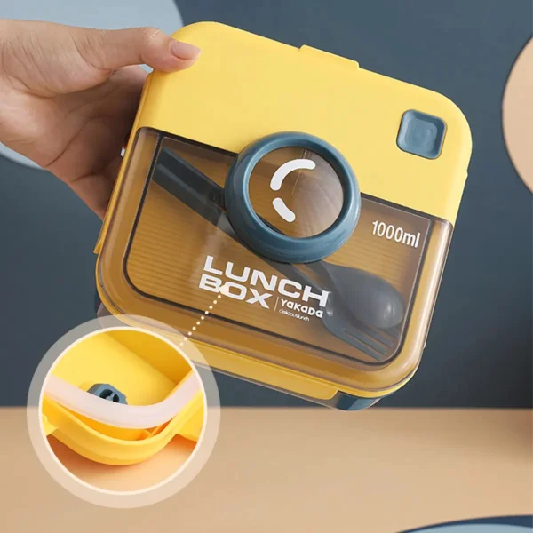 Lunchera Vianda Tupper Infantil Hermética Cubiertos 1000ml Verde