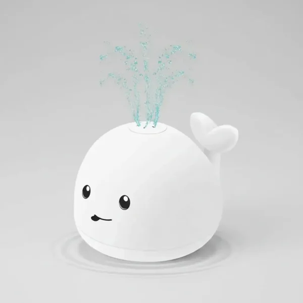 Juguete Baño Bebe Ballena Lanza Agua Luces Led Bañera Tina Blanco