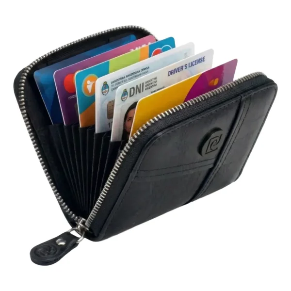 Billetera Tarjetero Pierre Cardin Cuero Pu Tarjetas Negro