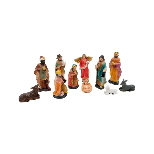 Pesebre Navideño Sagrada Familia De Cerámica Fabesa Con 11 Figuras