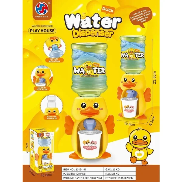 Juguete Mini Dispenser Bidon De Agua Bebedero Con Vaso Amarillo