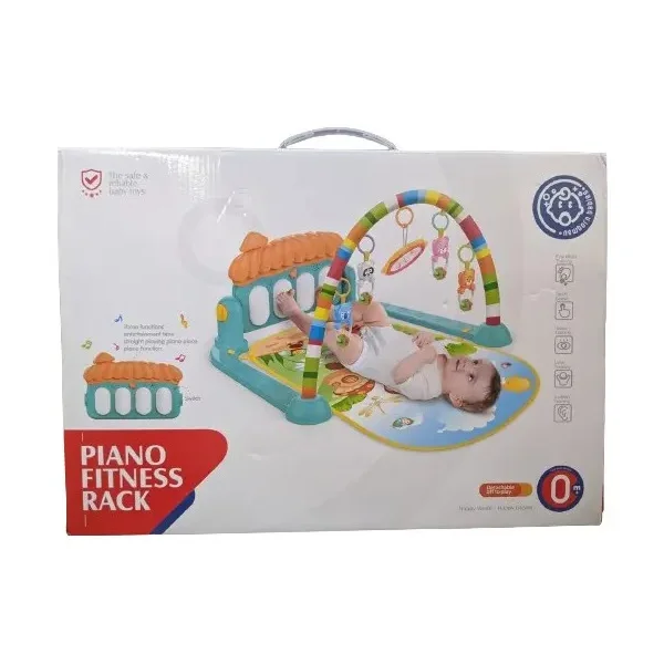 Gimnasio Musical Bebe Piano Didactico Verde Animales 3 En 1