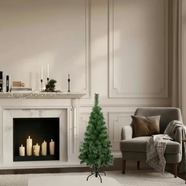 Árbol De Navidad Tronador Slim Verde 1.20mts Base Metal