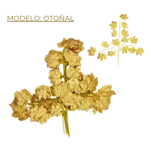 Jardin Vertical Artificial Ramo Planta Decorativa Pack X24 Dorado Oscuro