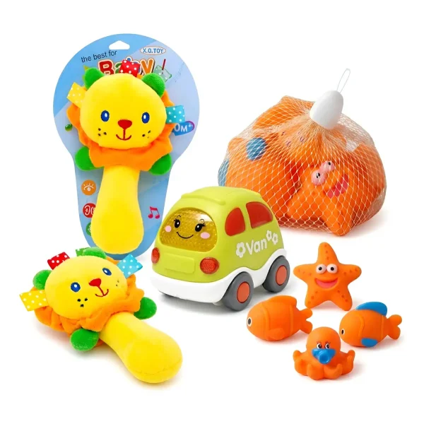 Juguetes Para Bebes Bundle X3 Sonajeros Didacticos Sensorial Multicolor