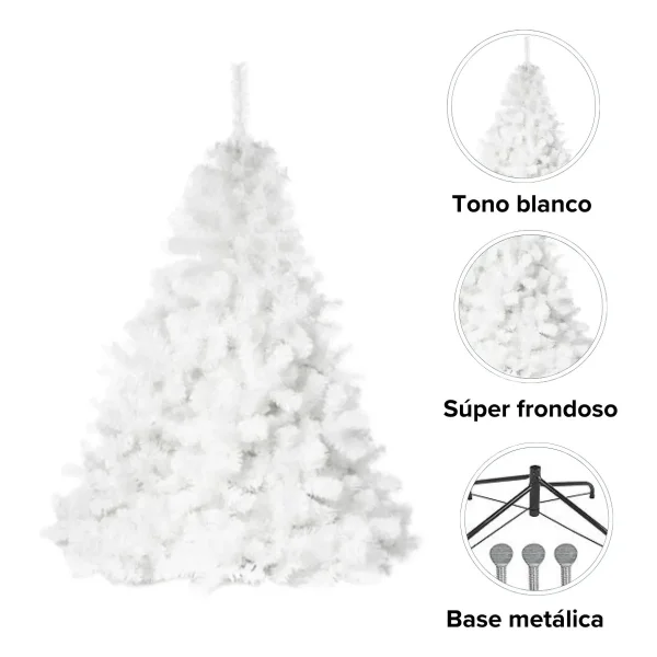 Arbol de Navidad Extra Lujo Patagonia Blanco 2,10mts