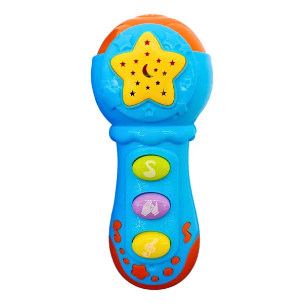 Sonajero Microfono Didactico Con Sonidos Para Bebe Rojo