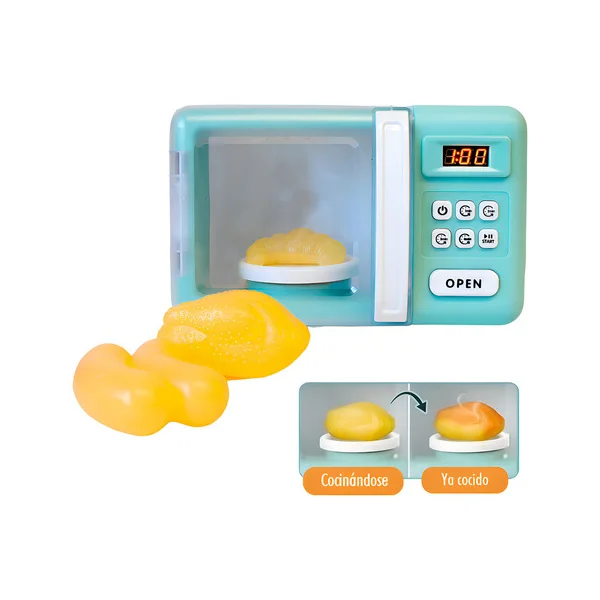 Microondas Juguete Expreso Polar Con Luz Sonido Efecto Cocción Color Agua
