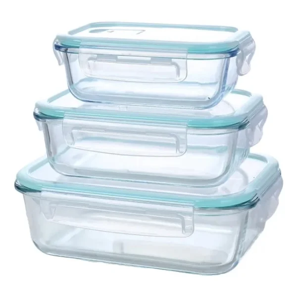 Tupper Recipiente Hermético Vidrio Set X9 Microondas Freezer Transparente