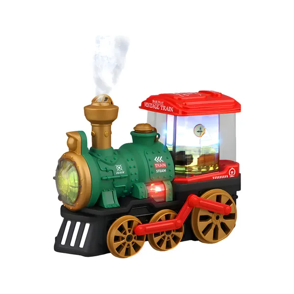 Tren Vintage Eléctrico Juguete Con Luz Sonido Y Efecto Humo Color Rojo