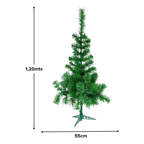 Arbol De Navidad Pino Arbolito Aleman 1,20 Mts Con Base Plastica Decorativo Verde