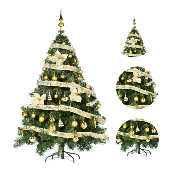 Arbol de Navidad Montañes Deluxe 1.50mts Con Adornos Kit X50