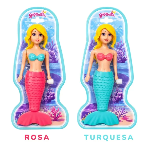 Juguete Para Baño Muñeca Sirena A Cuerda Pileta Tina Mermaid Rosa