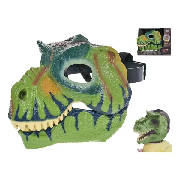 Mascara Dinosaurio T Rex Articulado Disfraz Niños Cotillon Marrón