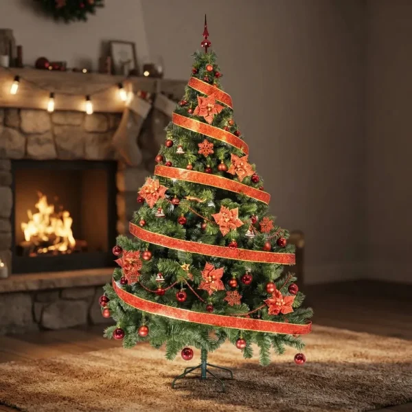 Arbol Navidad Tronador Verde 2,10m + Kit 60 Rojo