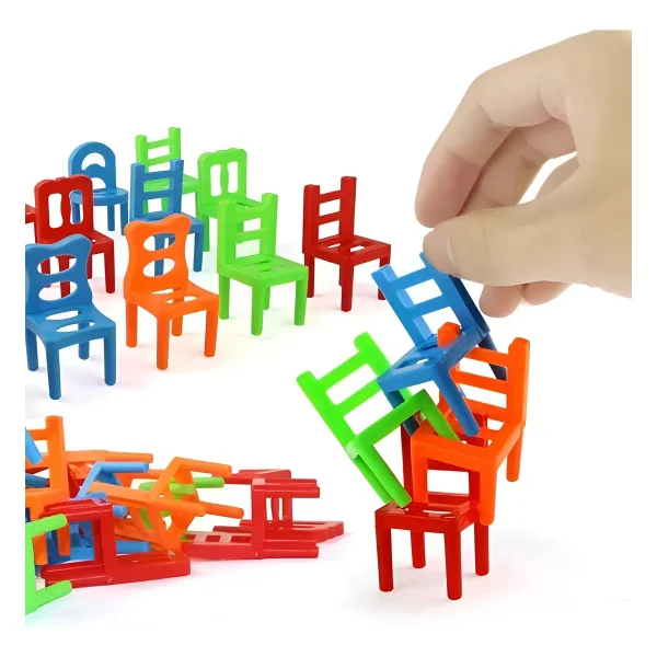 Juego Mesa Torre Sillas Equilibrio Marca Expreso Polar Apilable 24 Pzas Rojo
