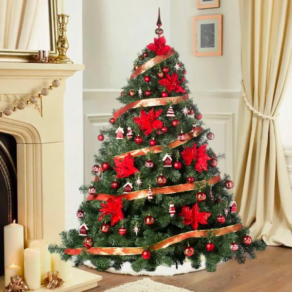 Arbolito Navidad Extra Lujo Patagonia 2.10mt Rojo Decoración Rojo
