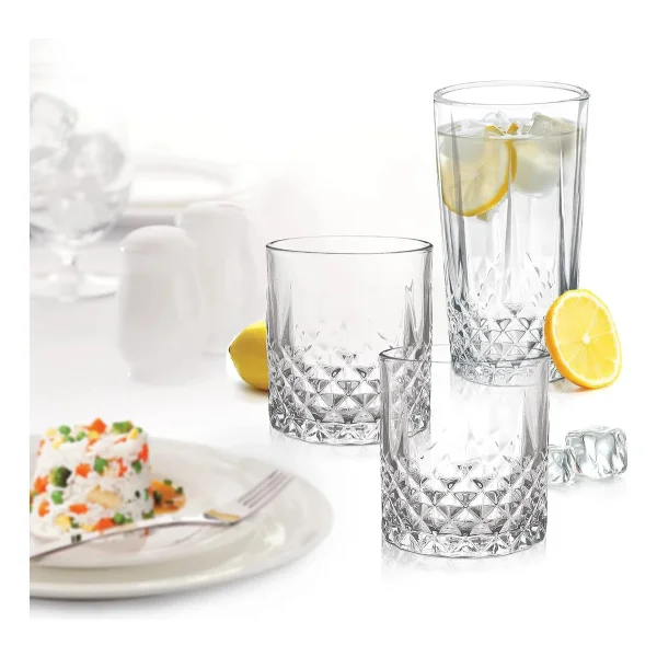 Set X6 Vasos Para Tragos Whisky 320ml Labrado Transparente Transparente