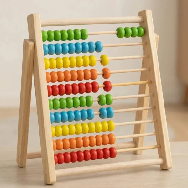 Abaco Madera Juguete Montessori Matematica 100 Fichas Madera
