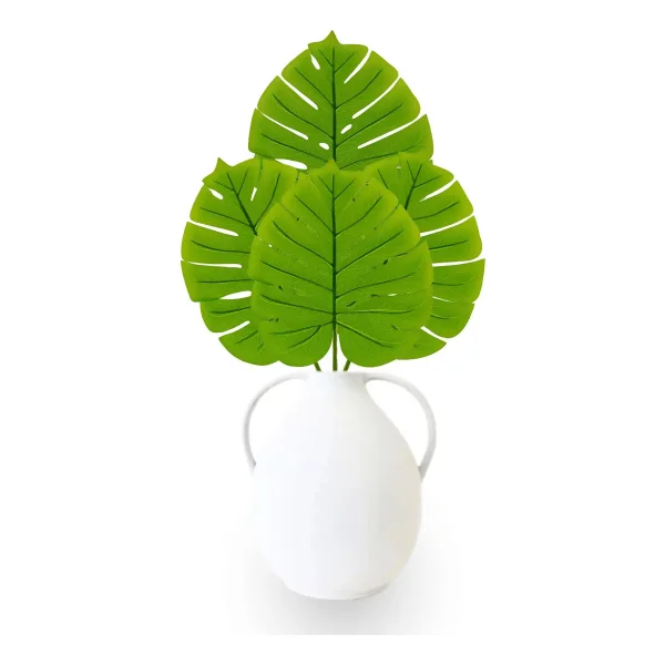 Planta Artificial Hoja Monstera Costilla De Adan X3 Unidades