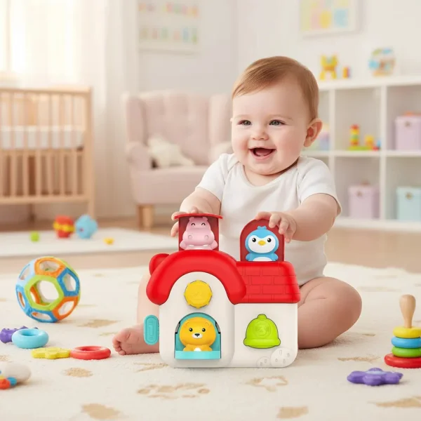 Juguete Interactivo Casa Pop Up Animales Botones Bebe
