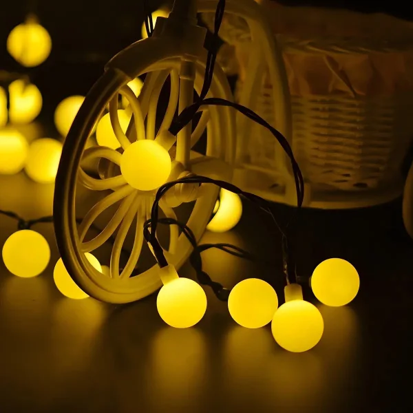 Luces De Navidad X20 Bolitas A Pilas Guirnalda Led 3mts Luces Calidas