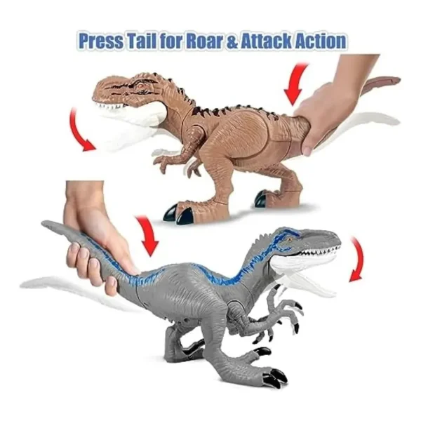 Muñeco Dinosaurio T-rex Juguete Articulado Con Luz Y Sonido T-rex Marrón Claro