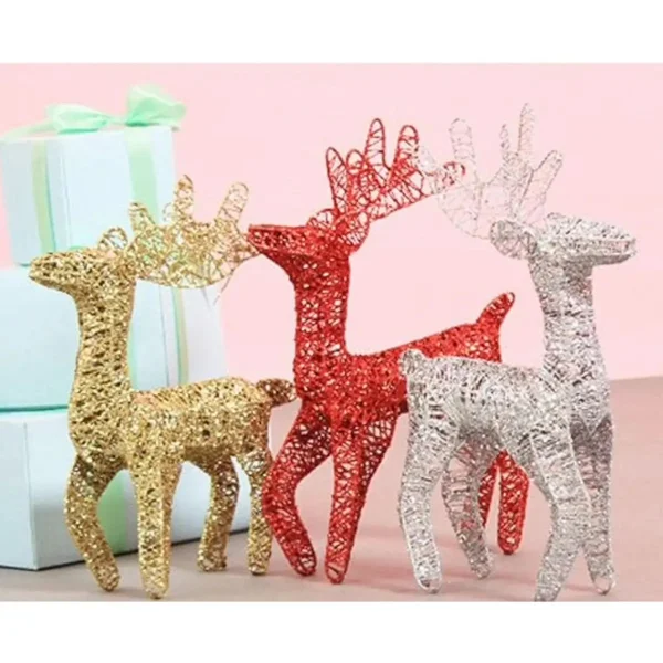 Reno Navideño Figura Decoración Navidad 40 Cm Dorado