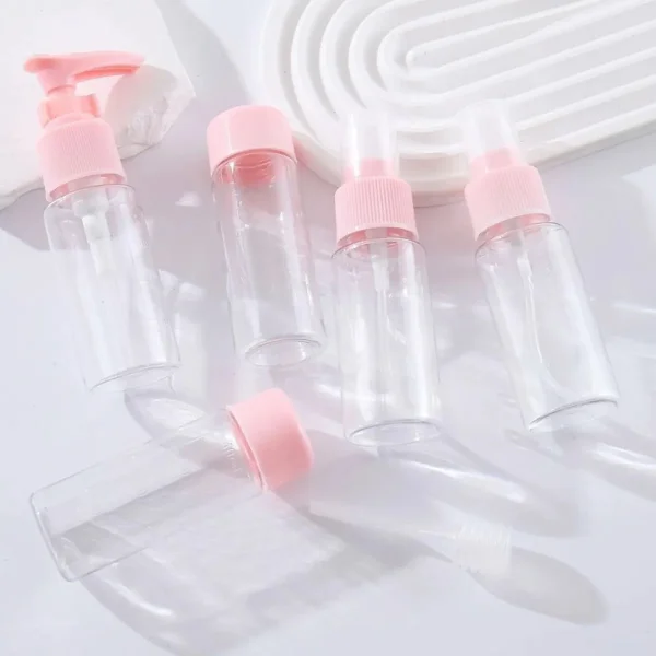 Kit Neceser Frascos De Viaje Avión Envases Recargables X5 Blanco Liso