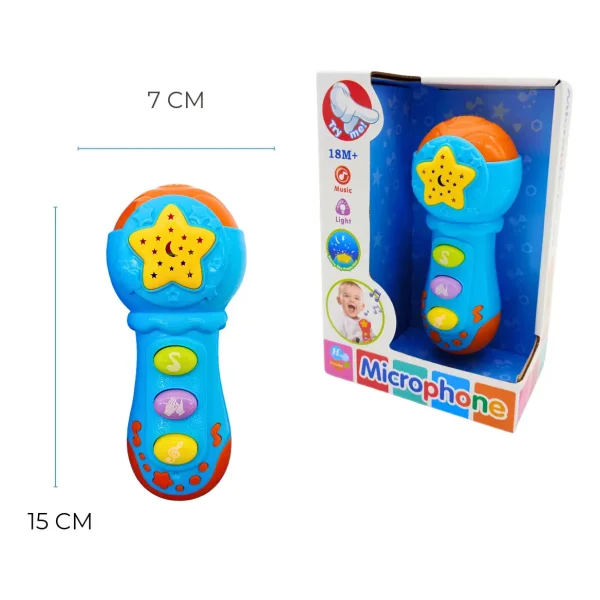 Sonajero Microfono Didactico Con Sonidos Para Bebe Rojo
