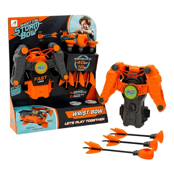 Arco Y Flecha Juguete Lanzador Para Niños Dardos De Espuma Naranja