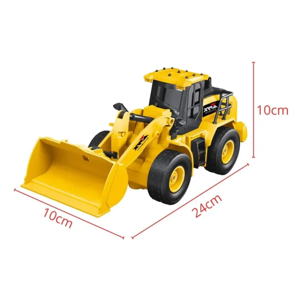 Excavadora Tractor Juguete A Control Remoto Luz Y Sonido Rc Amarillo