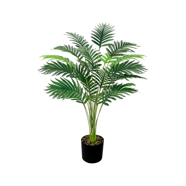 Planta Artificial Con Maceta Palmera Areca 80cm Color Verde