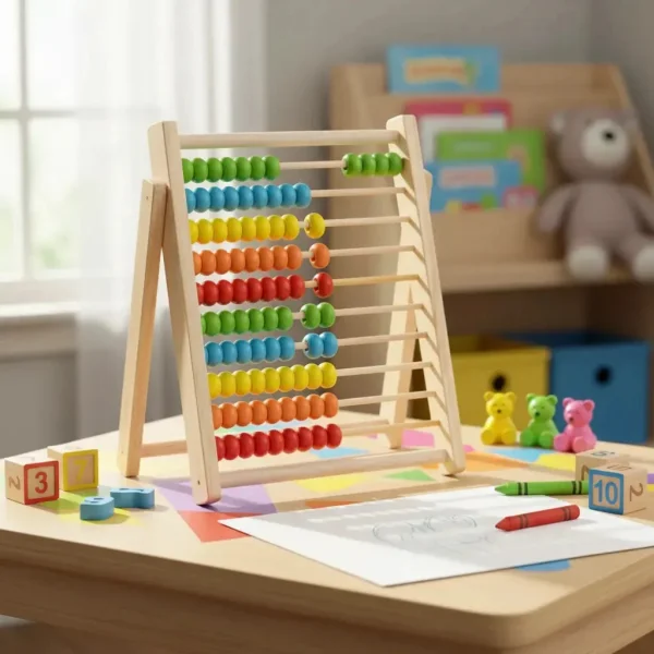 Abaco Madera Juguete Montessori Matematica 100 Fichas Madera