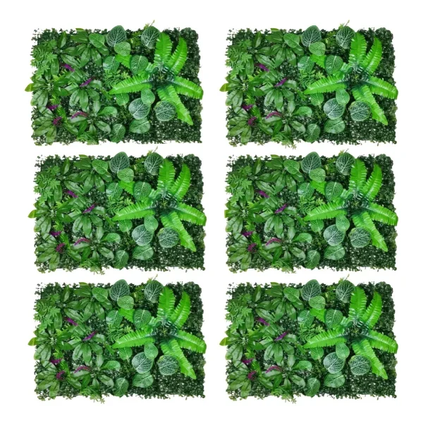 Jardin Vertical Artificial Verde Pack X5 Muro Pared 40x60cm Verde
