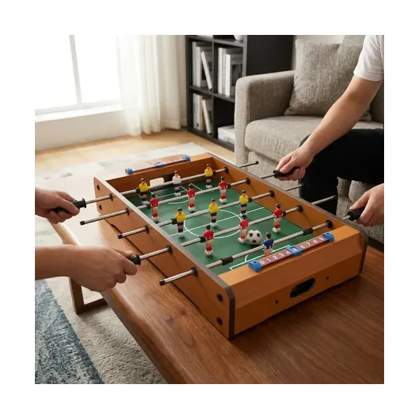 Juego De Mesa Mini Futbolito Metegol De Madera Marron