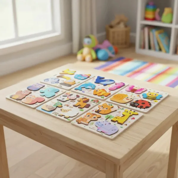 Juego De Encastre Rompecabezas 3d Madera Didáctico Niños Bosque
