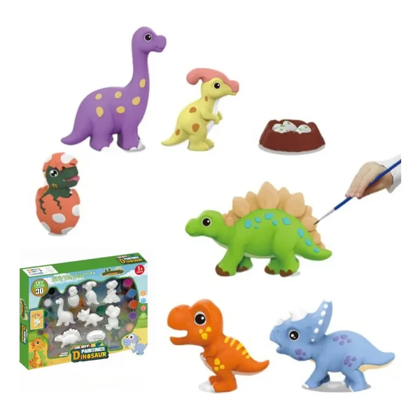 Kit De Figuras De Yeso Para Pintar 3d Infantil Arte Niños Blanco